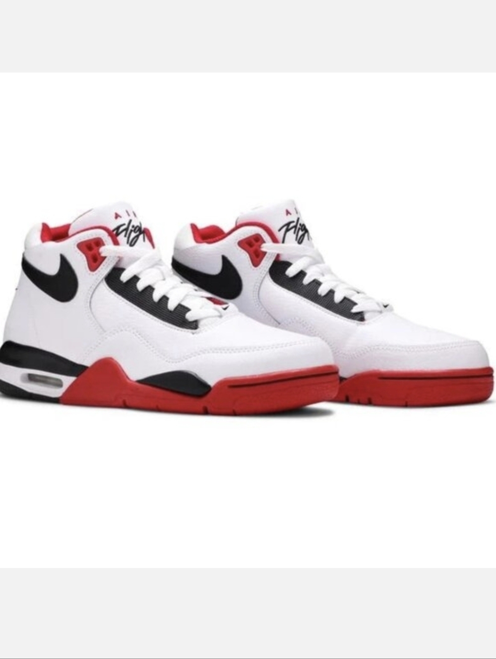 Nike Flight Legacy Men's Shoes BQ4212-100 White Red Black Size 10.5 With Box